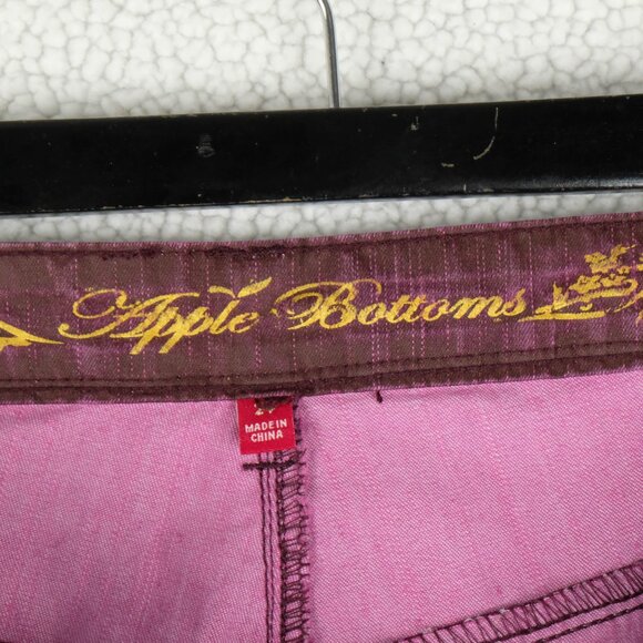 Apple Bottoms Jeans Womens 24 Red Burgundy Straight Stretch Lightweight Denim - Picture 10 of 11